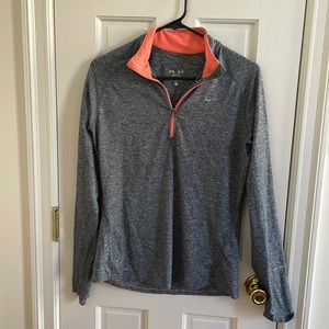 Nike Women’s Dri-FIT Quarter-Zip Long Sleeve in Gray - M